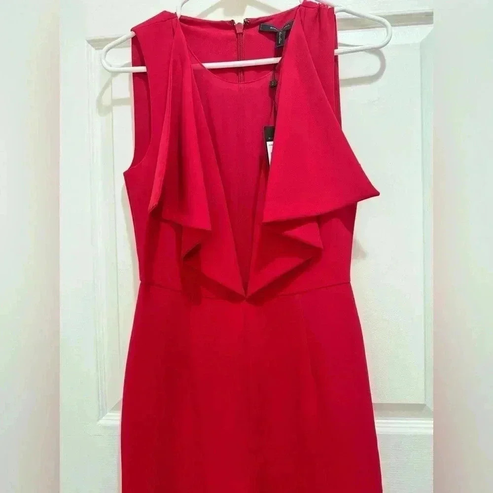 BCBGMAXAZRIA Women’s Wide Leg Romper Jumpsuit Red - Picture 4 of 12